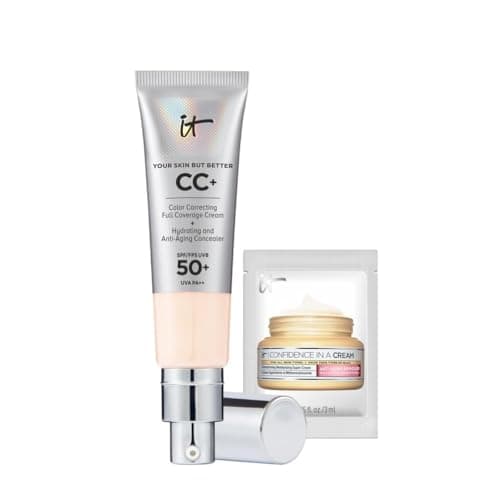Image of IT Cosmetics Your Skin But Better CC+ Cream 32ml with SPF 50 Protection , Shade: Fair Beige, Full-Coverage Foundation and Concealer + 3ml of Confidence In A Cream Anti-Ageing Moisturiser