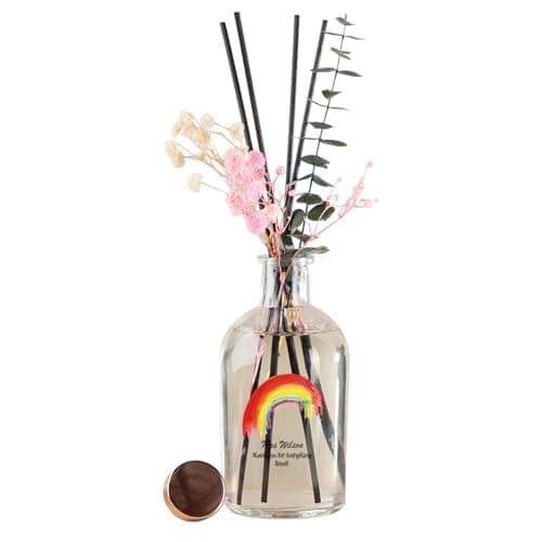 Image of Personalised Reed Diffuser, Coconut and Lime Scent, 220ml, Gift for Teachers (Rainbow)