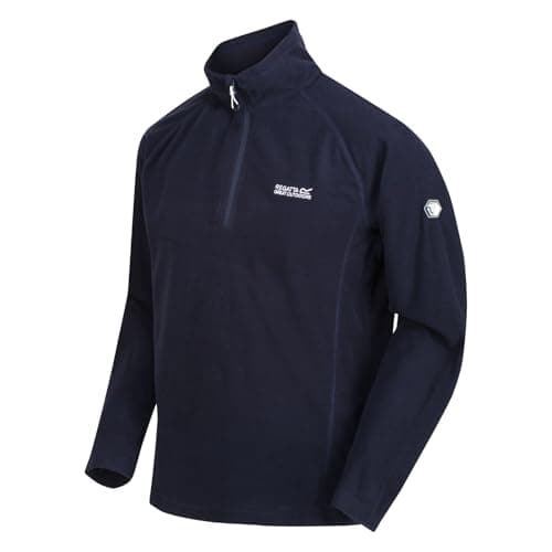 Image of Regatta Men's Montes Lightweight Half Zip Fleece Midlayer Pullover - Perfect for Outdoors, Walking, Hiking & Camping Navy