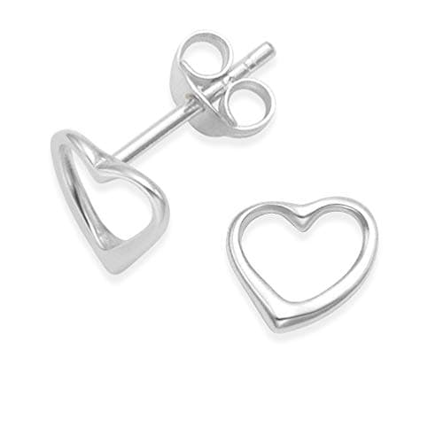Image of Heather Needham Sterling Silver Heart Earrings - Heart studs - SIZE: SMALL - 6mm x 6mm. Gift boxed. 5029