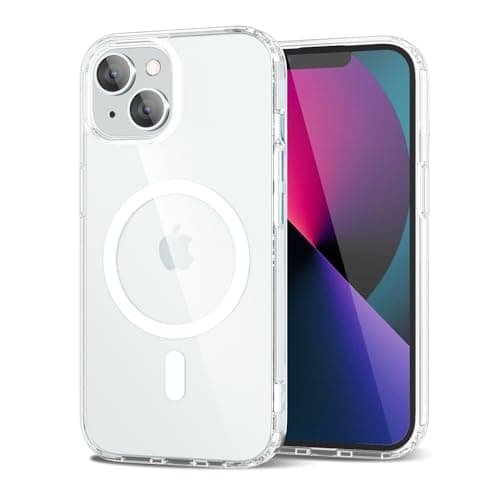 Image of oakxco for iPhone 13 Mini/ 12 Mini Case Clear Magnetic Compatible with Magsafe, Thin Slim Transparent Non Yellowing, Hybrid Soft Silicone Bumper & Hard Plastic Protective Cover for Women, Clear