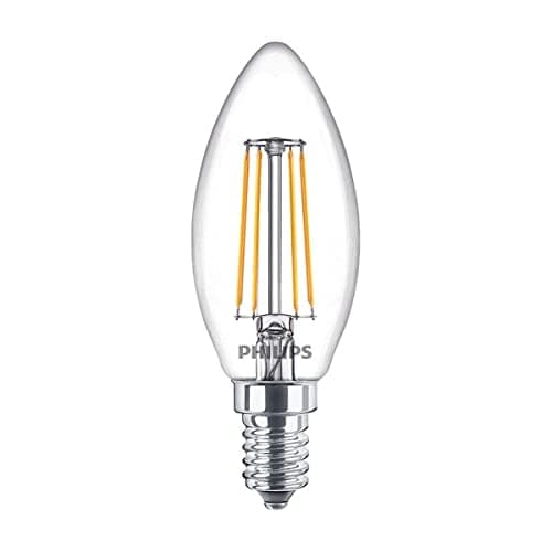 Image of Philips CorePro LED Candle Light Bulb 4.3W 40W Equivalent SES E14 Small Edison Screw Clear Glass Very Warm White 2700K Decorative LED Lamp