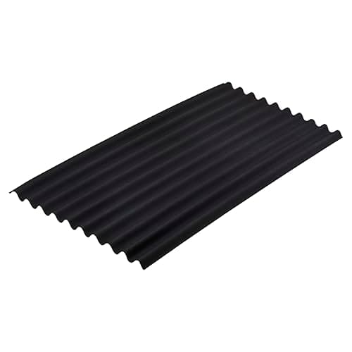 Image of Bitumen Corrugated Roof Sheet 950 x 2000mm – Roofing Sheet 3mm Thick for Shed, Carport & Agricultural Buildings (Black)