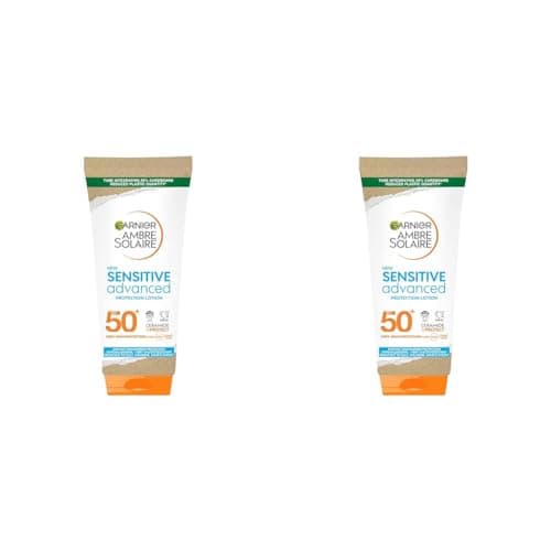 Image of Garnier Ambre Solaire SPF 50+ Sensitive Advanced Sun Cream, For Sensitive Skin, Water Resistant & Non-Greasy Sunscreen, SPF 50 UVA & UVB Protection, Approved by Cruelty Free International, 175ml