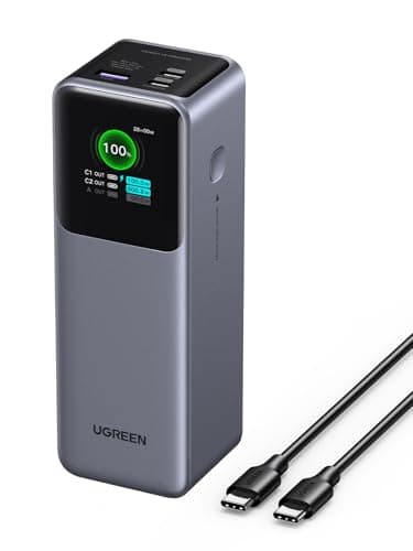 Image of UGREEN Nexode Power Bank 25000mAh 200W PD 3.1 Laptop Portable Charger Fast Charging Smart Digital Display Battery Pack Compatible with Dell, HP, ASUS, iPad, iPhone Air/17/16, Galaxy S25, AirPods