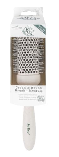 Image of So Eco Medium 43mm Thermo Ceramic Round Brush - Hair Styling, Volumising & Curling Brush for Medium Length Hair. Sustainable Bioplastic Handle & Pins Made from Recycled Plastics