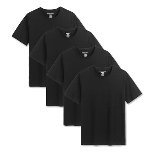Image of The Essentials Wardrobe Mens 4 Pack T- Shirt - Black - Small
