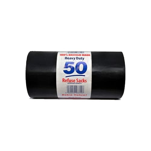Image of Homewise 50 Bin Bags Heavy Duty 100L Bin Bag Refuse Sacks Pack Of 50 Black Bags For Rubbish Large Bin Bags Eco Friendly for Home Offices & Garden Extra Strong Bin Liners Made from Recycled Material