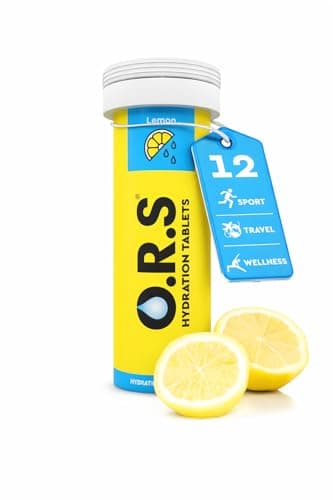 Image of O.R.S Hydration Tablets with Electrolytes, Vegan, Gluten and Lactose Free Formula – Soluble Electrolyte Tablets with Natural Lemon Flavour, 12