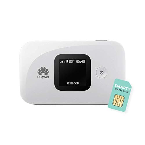 Image of Huawei E5577, CAT 4, 4G Low Cost, Super-Fast Portable Mobile Wi-Fi Hotspot, with FREE SMARTY SIM Card, Unlocked to any Network- White