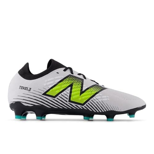 Image of New Balance Men's Tekela V4 Magia FG Soccer Shoes, White/Hi-lite/Black, 9 Wide Women/7.5 Men