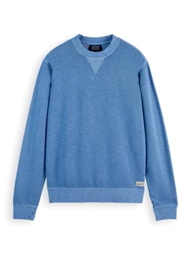 Image of Scotch & Soda Men's Garment Dye Structured Sweatshirt, Lake-blue, M