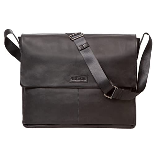 Image of Pride and Soul Urban 47532 Shoulder Bag for 12 Inch Laptops Genuine Leather for Office and Leisure/Shoulder Bag Approx. 30 x 38 x 8 cm Black, Black, ca. 30 x 38 x 8 cm, Urban Shoulder Bag