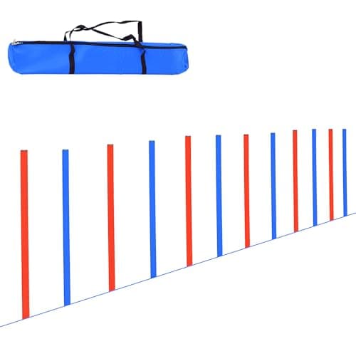 Image of PawHut Pet Agility Training Equipment Dog Play Run Jump Obedience Training Set Adjustable (Poles)
