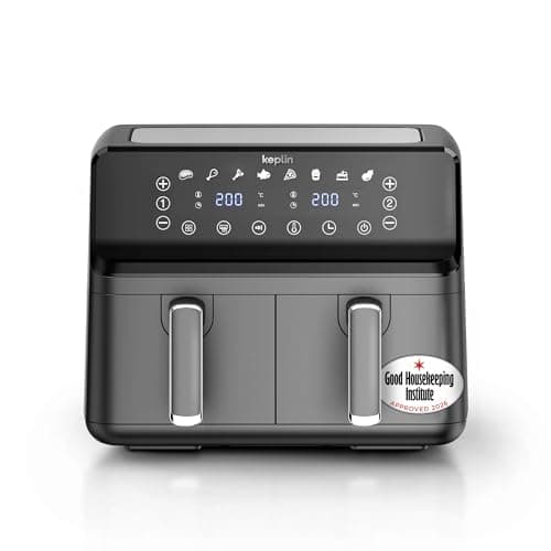 Image of Keplin 9L Dual Zone Air Fryer - 8 in1 Cooking Functions - 2700W Energy-Saving Cooker - Extra-Large Capacity for Healthy Meals - Roast, Bake, Dehydrate, Reheat,- Family Size (9L)- 2 Years Warranty