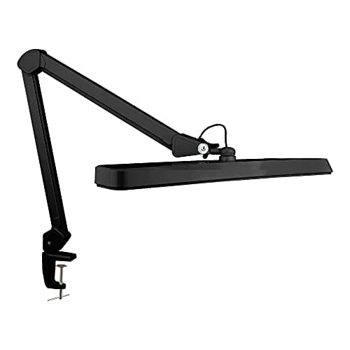 Image of Neatfi XL 2,500 Lumens 30W LED Task Lamp for Manicure Table, Crafts, Workbench, Office – 56 cm Wide Shade Desk Light | Eye-Caring 6500K | 4-Level Brightness | Clamp Mount (Black, 56 cm)