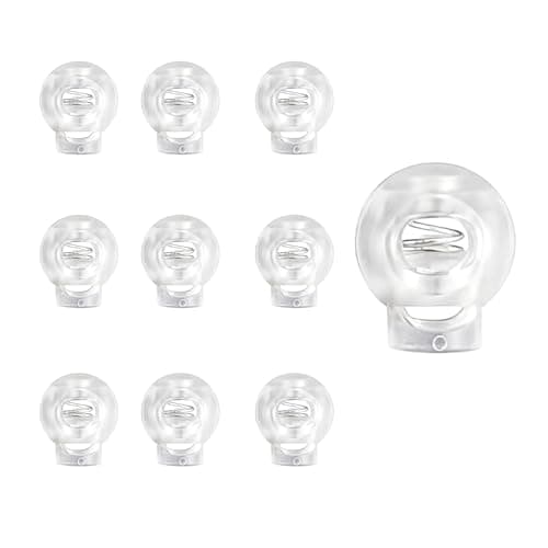 Image of Nzexlyva 10 Pcs Plastic Cord Lock Stopper End Spring Stop, Small Single Hole Trouser Drawstring Toggle, Roman Blind Buckles for Shoe Clips, Toggles Rope End for Drawstring Clothing Shoelace Bag