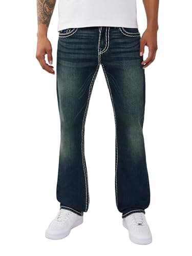 Image of True Religion Men's Ricky Super T Flap 34in, Riff Grunge Dark Wash, 34