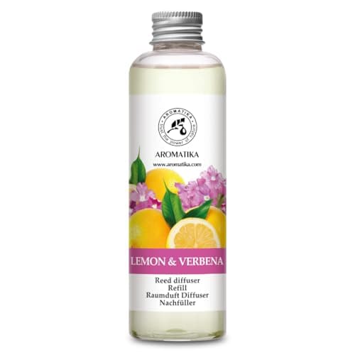 Image of Reed Diffuser Refill Lemon & Verbena 200ml - Home Fragrance - Air Freshener - Room Freshener - Relaxation Fragrance - Scented Diffusers - Citrus Scent - Aromatherapy