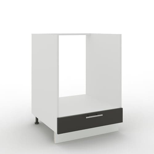 Image of JD Greta Adjustable Kitchen Base Unit - 600mm - Oven Base Cabinet with Drawer (No Worktop) - Dark Grey Matt