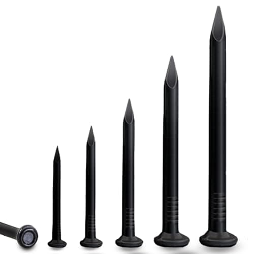 Image of SHUNCHG 100 pcs Masonry Nails, 30mm(1.2 inch) Brick Steel Carbon Steel Point Tip Wall Cement Woodworking Concrete Nails, Galvanised Concrete Black Wall Nails for Wood Masonry Picture Hanging