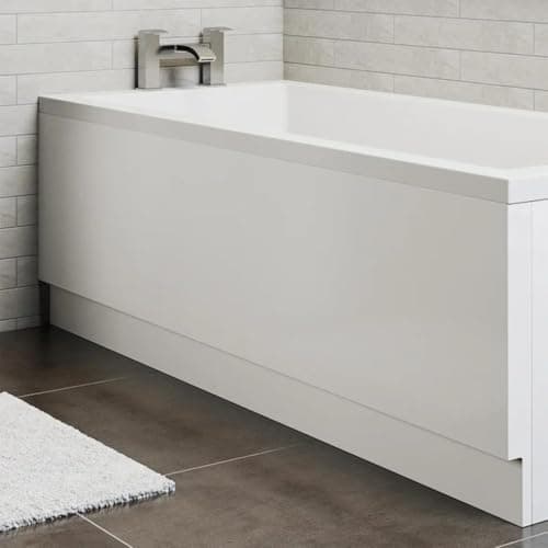Image of Baystone 1800 Side Front Bath Panel 20mm Acrylic Modern Panels for Bathroom Straight Baths Bathtub Soaking Tubs Smooth Easy Cut, White