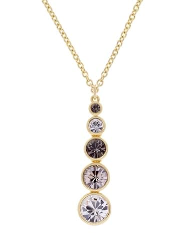 Image of Karen Millen Crystal Teardrop Pendant Necklace for Women (Gold/Black Diamond Multi Crystal)