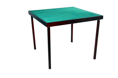 Image of Engelhart - Bridge Table Birchwood - wooden foldable card table - felted green top (79 cm x 79 cm)