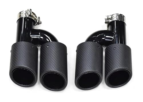 Image of Tail End Pipe For A4 A5 A6 A7 Up To S4 S5 S6 S7 Muffler Tip 60mm Tailpipe Dual Out Stainless Steel Car Rear Exhaust Pipe(Black C)