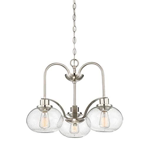 Image of 1 Bulb Chandelier Hanging Pendant Light - Brushed Nickel - LED E27 60W Bulb