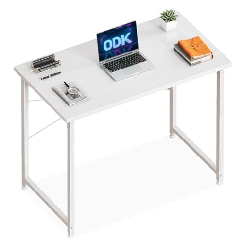 Image of ODK 80×40 cm Desk, Small Computer Desk for Home Office, Study Office Table for Small Space, Easy Assembly, White