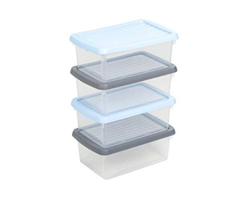 Image of Wham® Box 4-Piece Storage Boxes Set Polypropylene 27.5 x 18 x 23 cm Transparent 13109