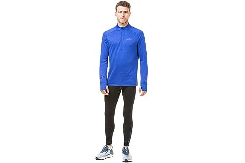 Image of Ronhill Running, Men's Tech Prism 1/2 Zip Tee, Cobalt/Flame, Size L