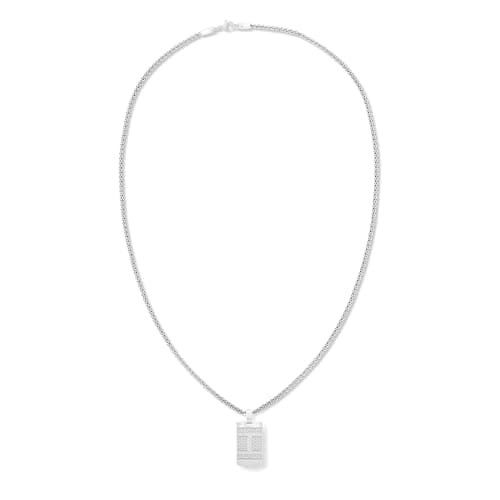 Image of Tommy Hilfiger Jewelry Men's Necklace in Stainless Steel with an Engraved Plaque - 2790316