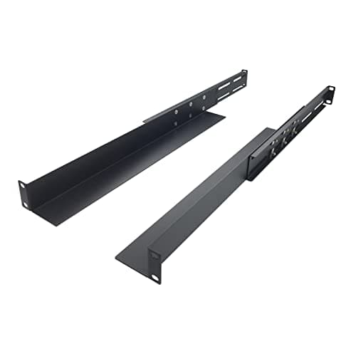 Image of JINGCHENGMEI 1U Universal 4-Post Rack Mount Server Shelf Rails for Dell Compaq HP IBM APC - 16-33 Inches Adjustable Depth-110 lbs Capacity (16-33" Rails)