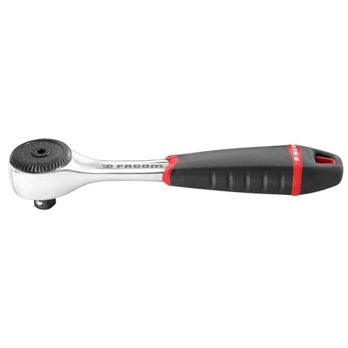 Image of FACOM - High Performance Waterproof 1/4 Inch Ratchet Wrench - R.161b - Compact Head - Bi-Material Handle - Rotating Cap - Chrome Tool - 72 Teeth Mechanism - Hand Tools