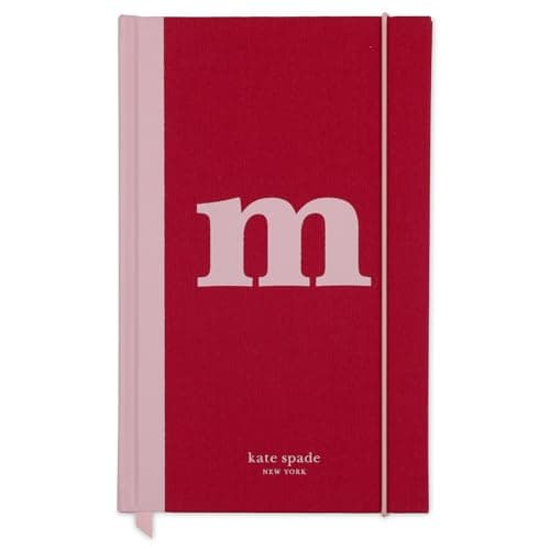 Image of kate spade new york Just Mine Notebook Journal, Monogram Cloth Hardcover Journal, 8.25" x 5.25", Diary Includes 168 Lined Pages, (M)