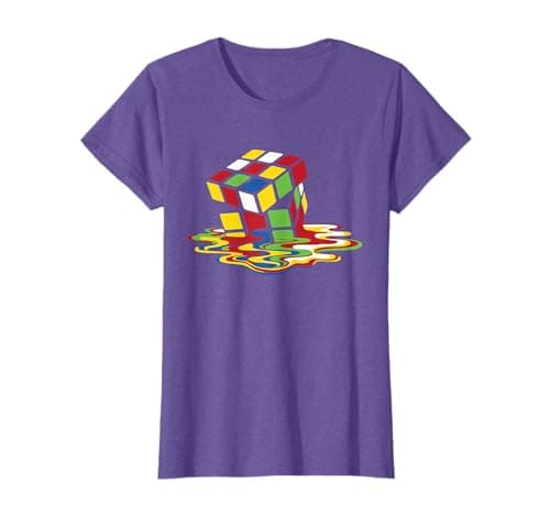 Image of Melting Cube Funny Retro Gaming Rubik Puzzle Nerd Geek Gift T-Shirt