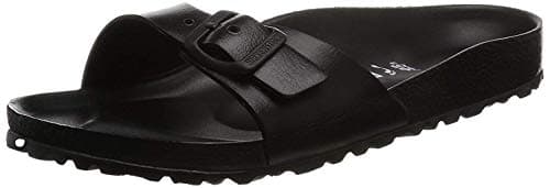 Image of Unisex Adults Birkenstock Madrid EVA Single Strap Slider Open Toe Sandal - Black (8 UK) (EU 41)