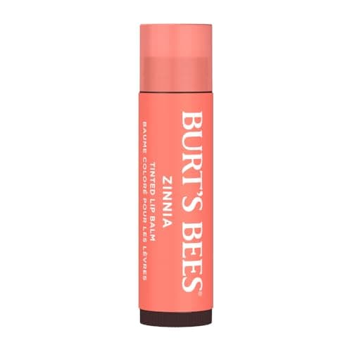 Image of Burt's Bees 100% Natural Moisturising Tinted Lip Balm, Zinnia with Shea Butter and Botanical Waxes, 4.25g