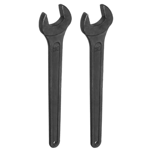 Image of sourcing map 2pcs Single Open Ended Spanner Wrench, 24mm, Thicken Carbon Steel Open End Wrench Tool for for Automotive Repair and Furniture Assembly, Black