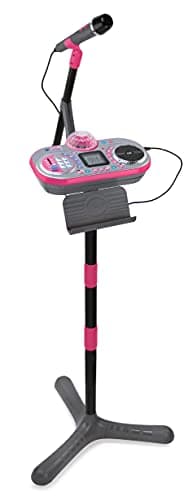 Image of VTech Kidi Super Star DJ, Kids Microphone Toy with Songs and Sound Effects, Microphone and Adjustable Stand with Colour Changing Disco Light, Musical Toy with Games, 6 Years + 531703