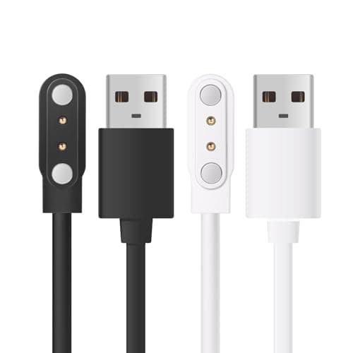 Image of Warmhone 2 Pack Smart Watch/Smart Glasses/Smart Helmet‌ Magnet Charging Cables, 2Pin 4mm, Compatible with Cillso, Da Fit, Nerunsa, Radley, Reflex active, Ruimen, Soudorv