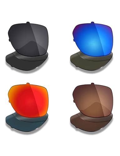 Image of Mryok 4 Pairs Polarized Replacement Lenses for Oakley Castel OO9147-63mm Sunglass - Stealth Black/Fire Red/Ice Blue/Bronze Brown
