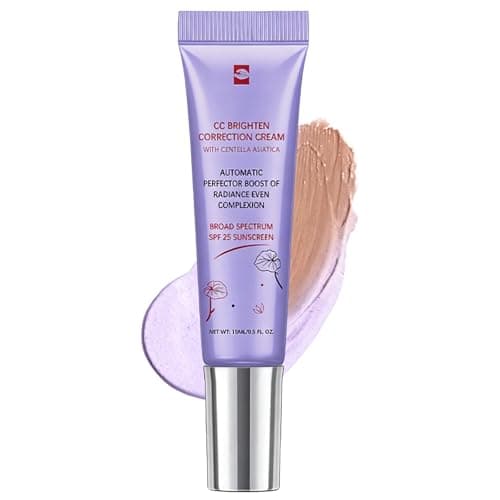 Image of CC Cream with Centella Asiatica - CC Red Correct with Spf 25 - Colour Correcting Foundation - Lightweight CC Cream Tinted Moisturiser - Anti Redness Cream for Face,Tone‑perfecting Primer