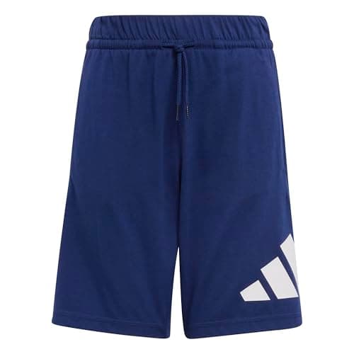 Image of adidas Unisex Kids Essentials Big Logo Shorts, Dark Blue/White, 11-12 Years
