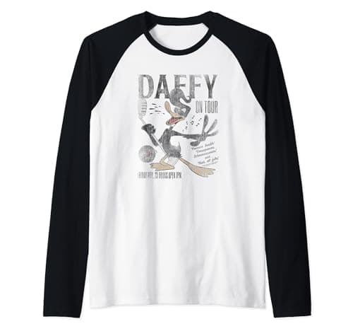 Image of Looney Tunes Daffy Concert Raglan Baseball Tee