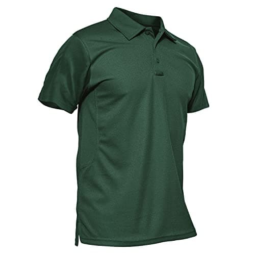 Image of KEFITEVD Qucik Dry Polo Shirts for Men Lightweight Athletic Shirts Breathable Golf Shirt Summer Tops,Dark Green,XL