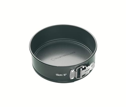 Image of MasterClass 15 cm Springform Cake Tin with Loose Base and with PTFE, PFOA and BPA Free Non Stick, Robust 1mm Thick Carbon Steel, 6 Inch Small Round Pan, Grey
