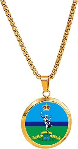 Image of PJ4U Royal Signal Corps Military Gold Colour Necklace With Pendant And Gift Box